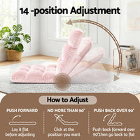 Artiss Floor Lounge Sofa Bed Flannel Fabric Pink