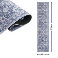 Artiss 60 x 300 cm Runner Rugs for Hallway Bedroom Pad-Free Dense Dot Backing Stops Slipping & Robot Vacuum Friendly, Vintage Carpet for Reading Nook Dining Area, 100% Polyester Washable