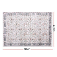 Artiss Washable Floor Rug 240X340cm Large Area Rug Modern Living Room Carpet