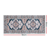 Artiss 80 x 180 cm Washable Runner Area Rug No Hard Glue Quilt-Like Soft for Home Decor, 0.5cm Ultra-Thin Pet Friendly Bohemian Medallion Bedroom Carpet