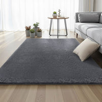 Artiss Floor Rug 140x200cm Plush Area Shaggy Rug Living Room Bedroom Carpet Grey