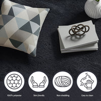 Artiss Floor Rug 200x290cm Plush Area Shaggy Rug Living Room Bedroom Carpet Black