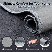 Artiss Floor Rug 200x290cm Plush Area Shaggy Rug Living Room Bedroom Carpet Grey