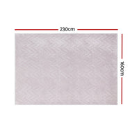 Rug 160x230cm Area Rug Washable Mat Large Carpet Microfiber Ripple