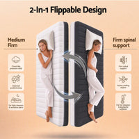 Giselle 18cm Single Memory Foam Mattress Dual Feel Reversible Charcoal Foam