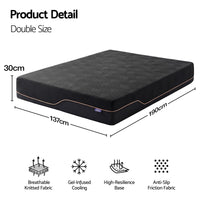 Giselle Double Cooling Memory Foam Mattress Medium Firm with Gel Comfort 30cm