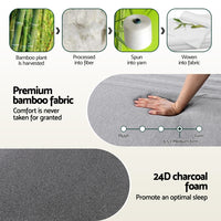 Giselle Bedding Cool Gel Memory Foam Mattress Charcoal 7-Zone Washable Bamboo Cover 15cm Double