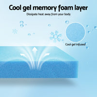 Giselle Bedding Cool Gel Memory Foam Mattress Charcoal 7-Zone Washable Bamboo Cover 15cm Double
