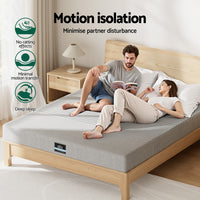 Giselle Bedding Cool Gel Memory Foam Mattress Charcoal 7-Zone Washable Bamboo Cover 15cm Double