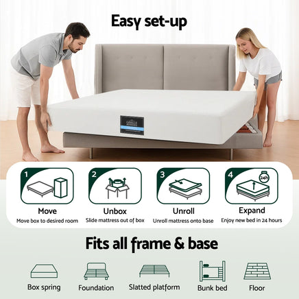 Giselle 20cm Memory Foam Mattress Green Tea King