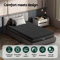 Giselle 18cm Memory Foam Mattress Green Tea Foam Cool Gel Foam Mattresses Single