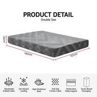 Giselle 25cm Double Memory Foam Mattress Gel Infused Foam Removable Cover
