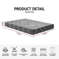 Giselle 25cm Queen Memory Foam Mattress Gel Infused Foam Removable Cover