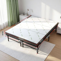 Giselle Folding Bed with Mattress Double Portable Foldable Guest Bed Bamboo Cover