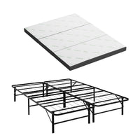 Giselle Folding Bed with Mattress Double Portable Foldable Guest Bed Bamboo Cover