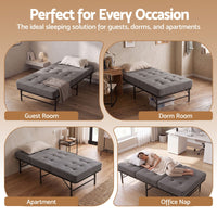 Giselle Single Folding Bed with Mattress Metal Frame Guest Bed 15cm Foam Foldable