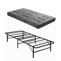 Giselle Single Folding Bed with Mattress Metal Frame Guest Bed 15cm Foam Foldable