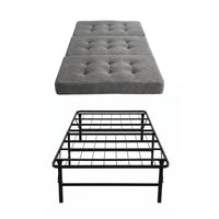 Giselle Single Folding Bed with Mattress Metal Frame Guest Bed 15cm Foam Foldable