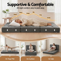Giselle Single Folding Mattress 15cm Foldable Foam Portable Guest Sofa Bed Camping Mat