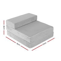 Giselle Bedding Foldable Mattress Folding Foam Bed Mat Light Grey