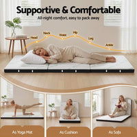 Giselle Folding Mattress 5cm Single Foldable Foam Bamboo Portable Camping Guest Bed Mat