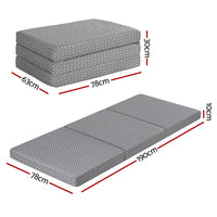 Giselle Foldable Mattress Folding Sofa Bed Trifold Memory Foam Camping Cushion Mat