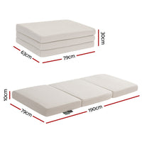 Giselle Bedding Foldable Mattress Fleece Portable 3-fold Folding Foam Mattresses