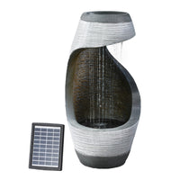 Solar Fountain Water Feature Bird Bath Outdoor Garden Cascade 48CM Grey