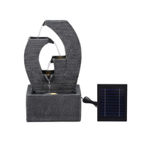 Gardeon Solar Fountain 5 Levels Cascading Water Feature Resin 50cm Black
