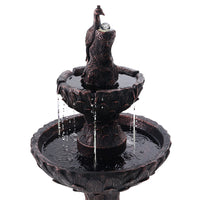 Solar Water Feature Tier Fountain with Pump Kit Bird Bath 106CM Peacock