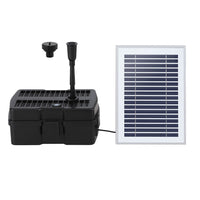 Solar Submersible Water Pond Fountain Pump with Filter Box 4.6FT 470L/H