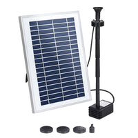 Solar Pond Pump Submersible Water Fountain with Battery LED Lights 4.4FT