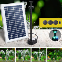 Solar Pond Pump Submersible Water Fountain with Battery LED Lights 4.4FT