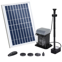 Solar Pond Pump Submersible Fountain with Battery Kit LED Lights 5.2FT