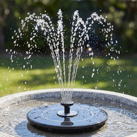 Gardeon Solar Fountain Pump Bird Bath LED Lights 165 L/h Flow 17cm Black