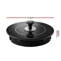 Gardeon Solar Fountain Pump Bird Bath LED Lights 165 L/h Flow 17cm Black
