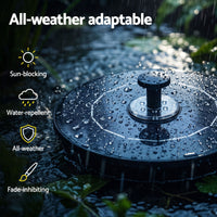 Gardeon Solar Fountain Pump Bird Bath LED Lights 165 L/h Flow 17cm Black