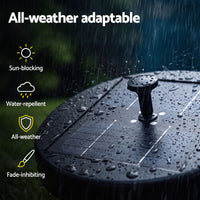Gardeon Solar Fountain Pumps Bird Bath Battery Backup LED Remote Black 27cm
