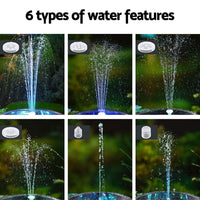 Floating Solar Pond Water Fountain Pump Outdoor Fountains LED Light