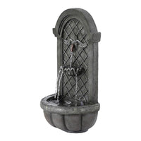 Solar Fountain Water Feature Wall Mount Garden Fountains 80CM Grey