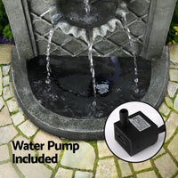 Solar Fountain Water Feature Wall Mount Garden Fountains 80CM Grey