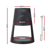 Grillz Fire Pit Deep Bowl Iron Outdoor Fireplace