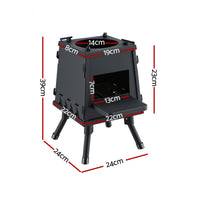 Grillz Fire Pit BBQ Portable Outdoor Fireplace Metal Camping Stove for Boiling Water, BBQ, Picnics