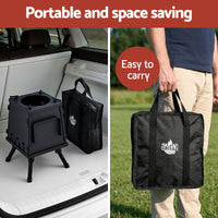 Grillz Fire Pit BBQ Portable Outdoor Fireplace Metal Camping Stove for Boiling Water, BBQ, Picnics