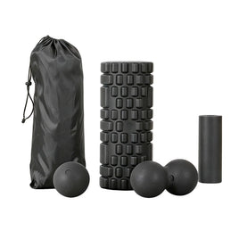 Everfit Foam Roller Set 4 in 1 Grid High Density Massager for Deep Tissue Trigger Point Myofascial Release Back Pain Muscle Recovery Gym Home Fitness Equipment with Storage Bag Supports 150kg