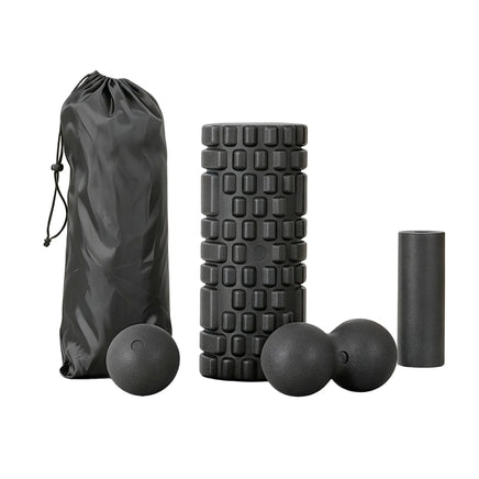 Everfit Foam Roller Set 4 in 1 Grid High Density Massager for Deep Tissue Trigger Point Myofascial Release Back Pain Muscle Recovery Gym Home Fitness Equipment with Storage Bag Supports 150kg
