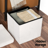 Ottoman Storage Foot Stool Vanity Square Teddy