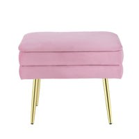 Ottoman Storage Foot Stool Vanity Velvet Pink