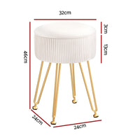 Artiss Ottoman Storage Foot Stool Velvet Round White