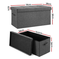 Artiss Storage Ottoman Foot Stool Rest Foldable